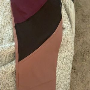 Maroon/multi color leggings